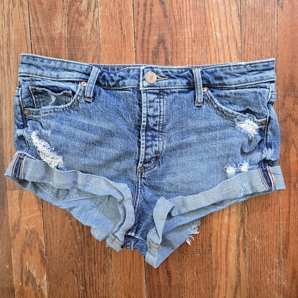Silver Jeans Co Hello Shorty Shorts Denim Button Fly Boyfriend Distressed 28" - Picture 2 of 13